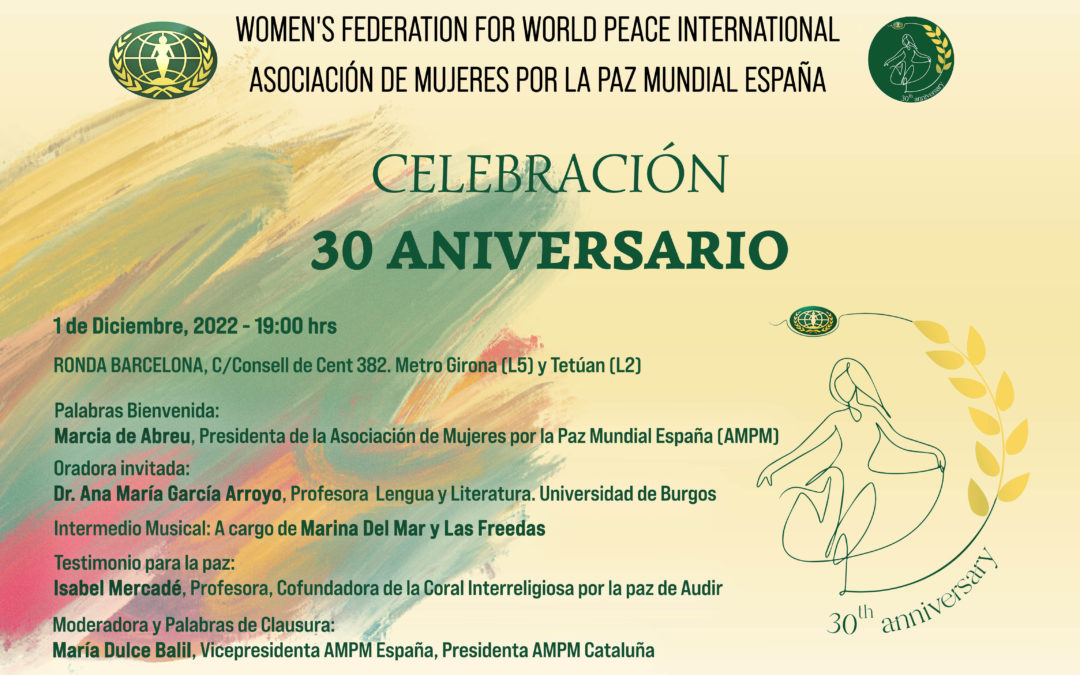 Celebración 30 Aniversario Asociación de Mujeres por la Paz Mundial